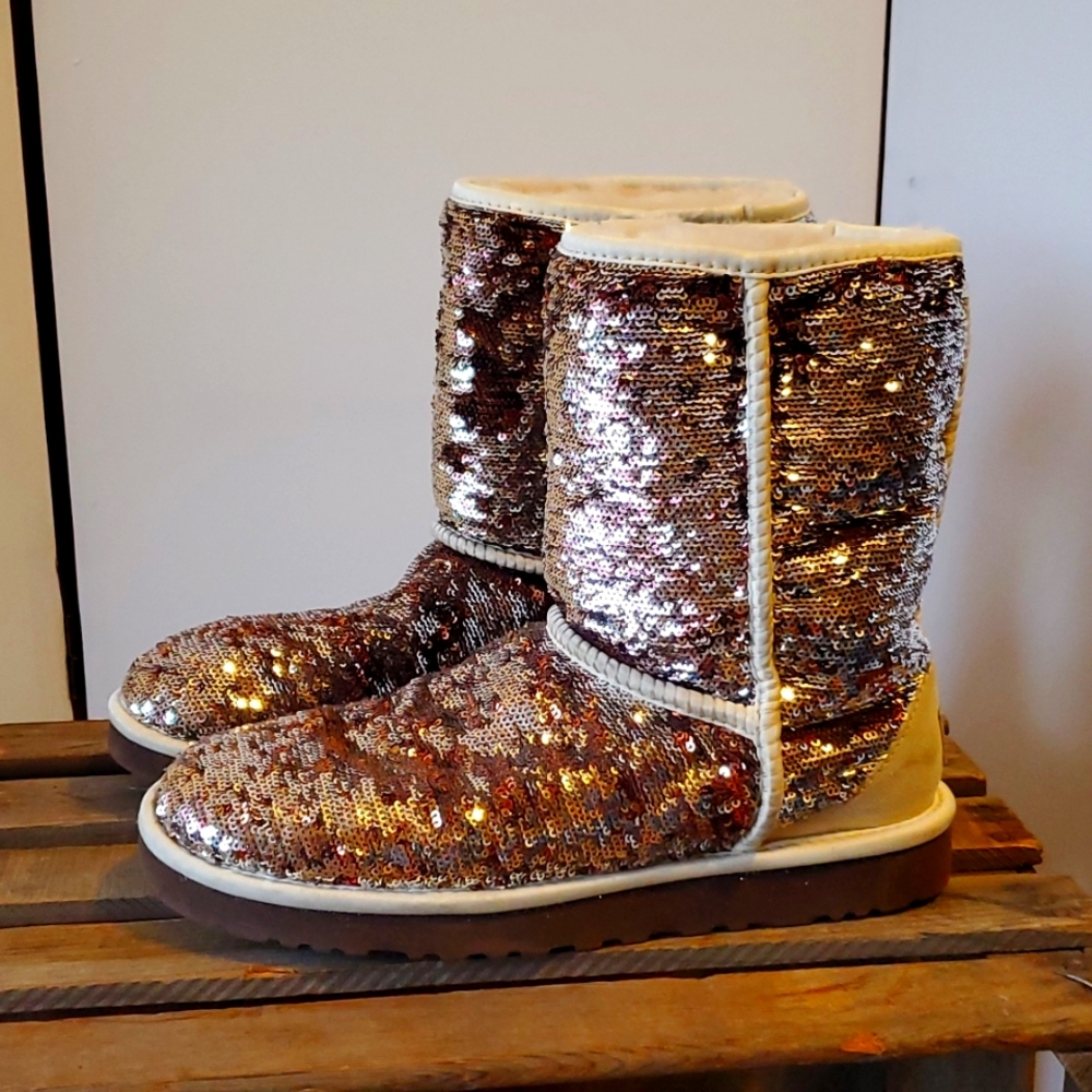 UGG classic short sparkle sequins boots